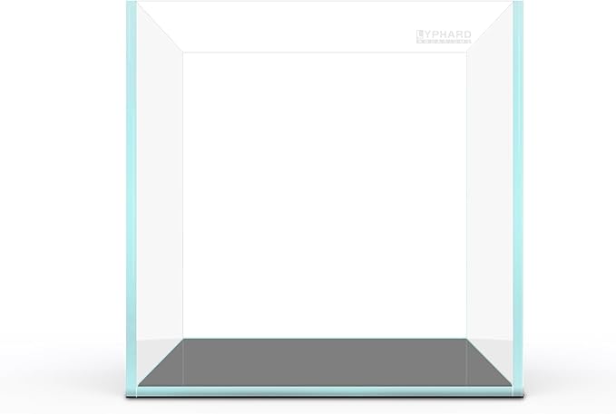 Cube Rimless Aquarium 11 Gallon, Ultra Clear Low Iron Square Fish Tank, L13.8×W13.8×H13.8 Glass Thickness 5mm with EVA Foam Leveling Mat