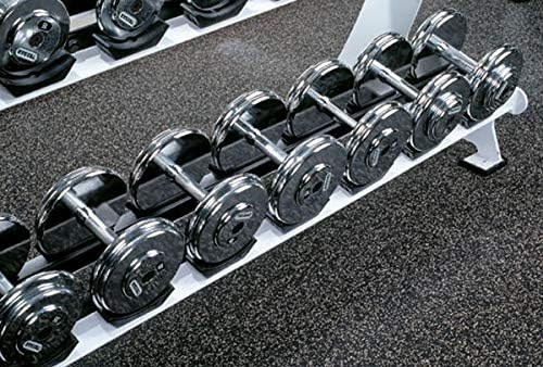 American Floor Mats 1/4in (7mm) Thick 10% Blue/Grey 4' x 7' Heavy Duty Rubber Rolls, Protective Exercise Mats, Home Gym Rubber Flooring