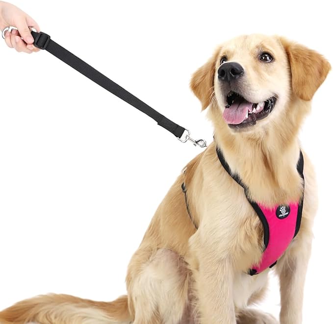 Dog Seat Belt, Safety Vest Dog Car Harness with Adjustable Buckle Dog Seat Belt for Vehicle Nylon Pet Safety Seat Belts Heavy Duty(M, Magenta)