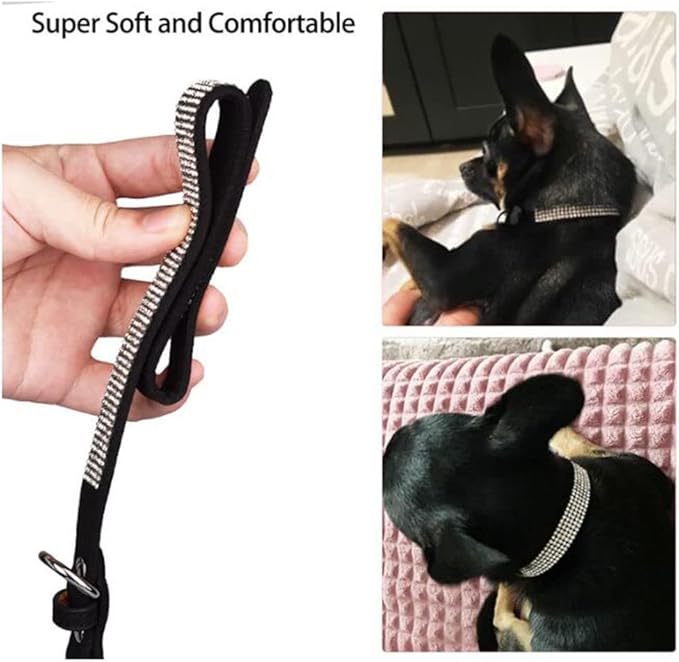 Rhinestone Dog Collar for Small Dogs, Bling Diamond Fancy Crystal Glitter Pretty Jewel Pet Puppy Collars for XXS XS Small Medium Large Breed Girl Dogs Female Cats Kitten, Red XXL