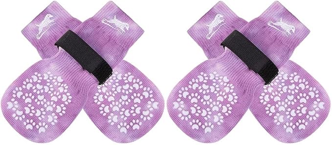 EXPAWLORER Anti Slip Dog Socks to Prevent Licking Paws, Dog Shoes for Hot Pavement, Dog Booties for Small Medium Large Senior Dogs, Traction Control Boots & Paw Protectors for Hardwood Floors