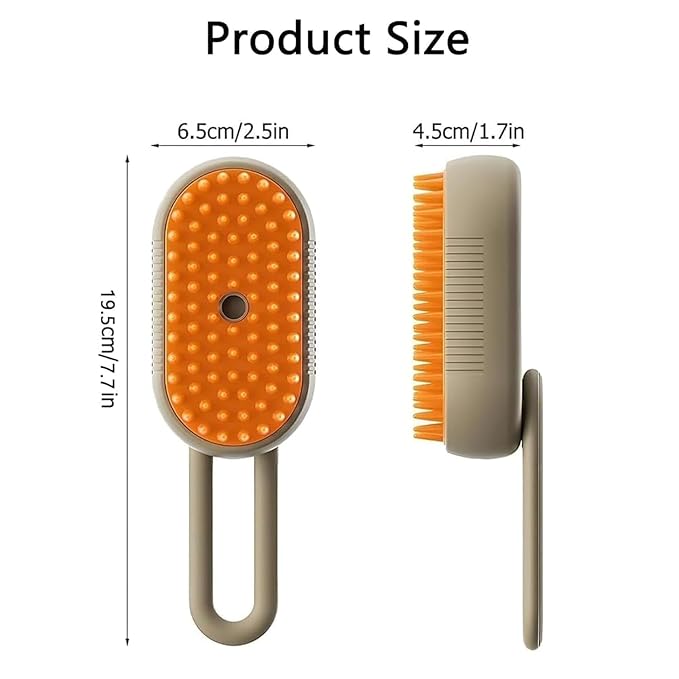4 in 1 Cat Steam Brush,cat brushes for indoor cats,Rechargeable Steam Cat with Steam,Anti-Static Steam Pet Brushes for Dogs Cats(Khaki)