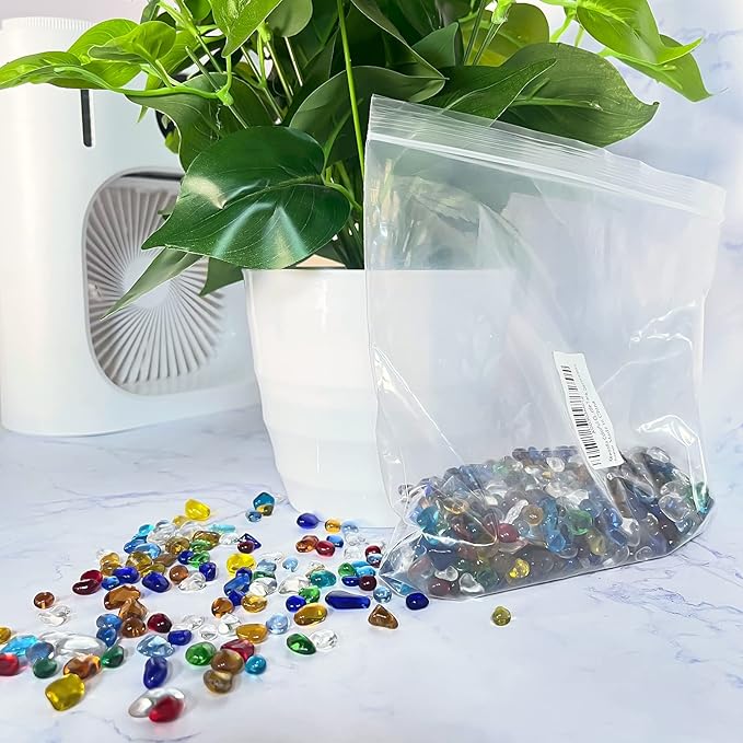 Keedolla Fish Tank Blue Gravel 3 LB Sea Glass Stones Marbles Pebbles Gravel Rock for Aquarium|Fish Tank|Vase|Succulent Plants Decor - Lake Blue