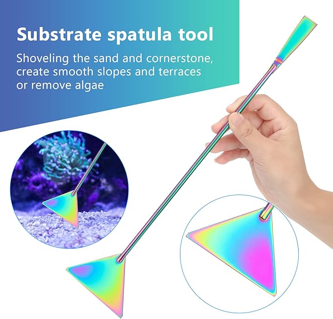 4 in 1 Quarium Aquascape Tools Kits, Anti-Rust Stainless Steel Aquatic Plant Aquascaping Tweezers, Scissors, Spatula for Aquarium Tank Cleaning Fish Tank Aquascape Tools Sets
