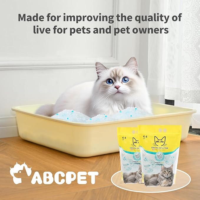 Cat Litter Crystals No Clumping Odor Control Kitty Litter Non-Clumping No scooping Low Dust, Low Tracking, Dehydrates Waste Cologne - 17.2 lbs (4 x 4.3 lb Packs)