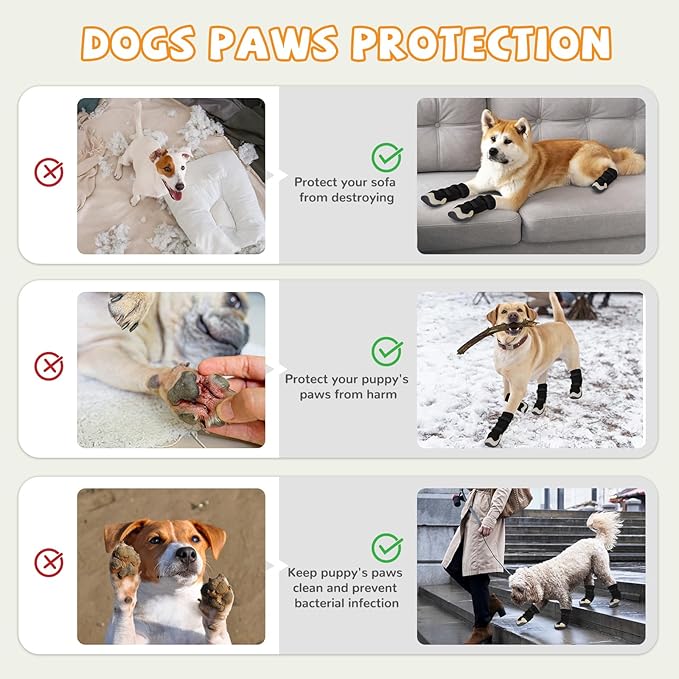 Dog Shoes for Medium Large Size Dogs, Breathable Dog Shoe for Hot Pavement, Dog Booties and Paw Protectors to Prevent Licking, Anti-Slip Dog Boots with Reflective for Summer, Hiking, Snow (Size 5)