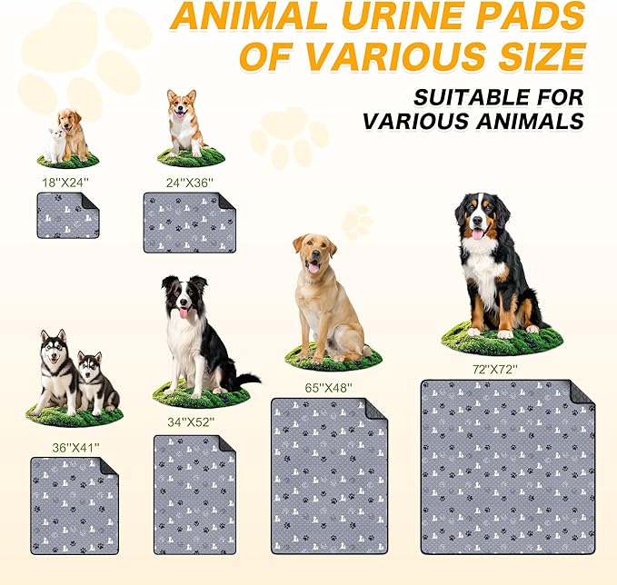 Washable Pee Pads for Dogs, 2 Pack Reusable Puppy Pads, Waterproof Pet Pee Pads for Dog Potty Training, Dog Pee Pads for Crate, Playpen, and Whelping, Durable and Absorbent, Grey 18"x24"