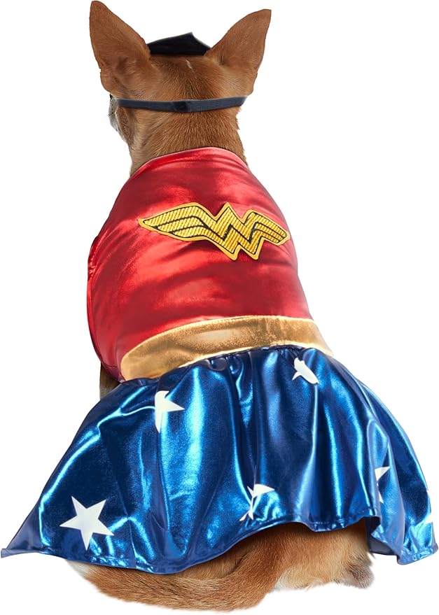 DC Comics: Wonder Woman Pet Costume for For Dogs or Cats by Rubies, Large