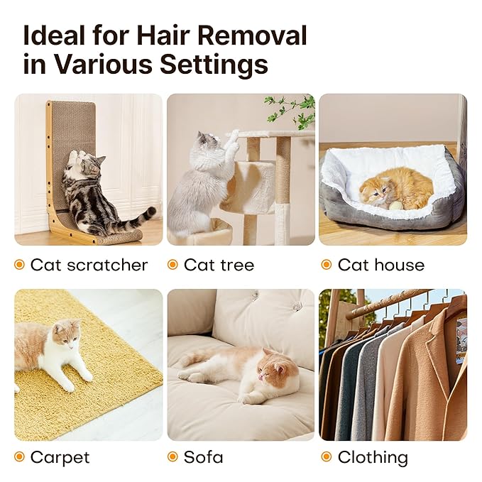Potaroma Pet Hair Remover Set of 2, Dog Cat Hair Remover, Fur Removal Tool, Portable Carpet Scraper Brush for Carpets, Car Mat Couch, Pet Bed, Furniture Rug
