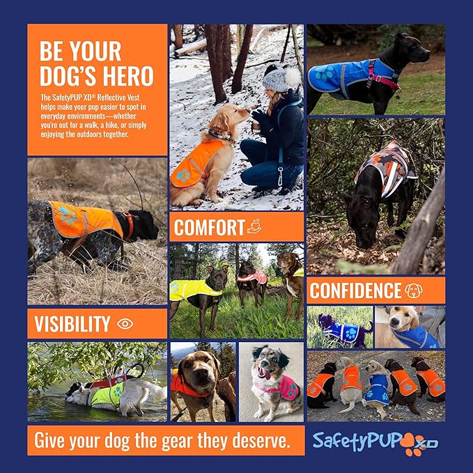 Dog Reflective Vest – Hi-Vis Fluorescent Visibility That Helps to Safeguard Your Pet On/Off Leash in Urban & Rural Areas (Camo, Small)