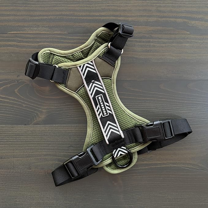 Wilderdog Lightweight Dog Harness with Reflective Straps - Large - Olive