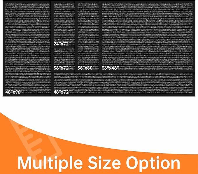 Indoor Outdoor Door Mat, 6’ x 4' Doormat for Entryway, Rubber Backing Non Slip Front Door Mat Outside Entrance, Super Absorbent Commercial Floor Mat for Home Office