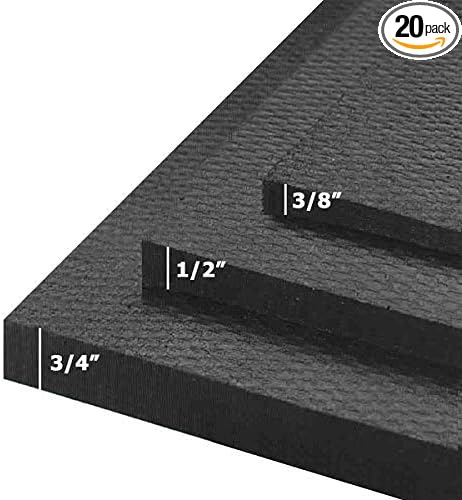 American Floor Mats - Heavy Duty Stall Tiles - Stable/Horse Tiles - Thick, Durable Rubber Flooring Solid Black 8' x 10' Set 3/4" Thick (20 Tiles Total)