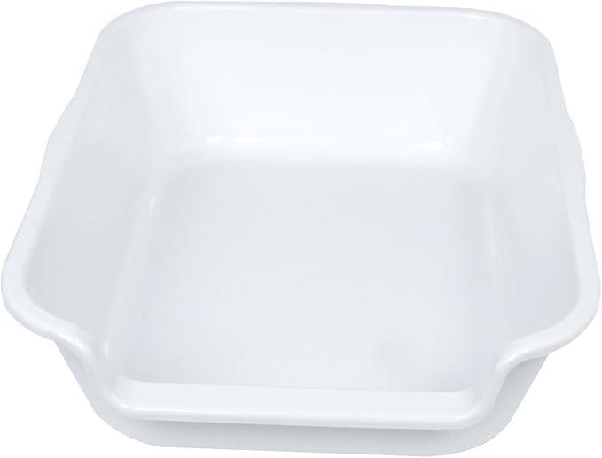1 Pack of Extra Large Cat Litter Box (ABS Material), Low Entry Senior Litter Pen for Geriatric Kitty Big Cats, Jumbo Pet Safe Litter Boxes Tray for Indoor Pets Potty (White, 20"L x 15.5"W)