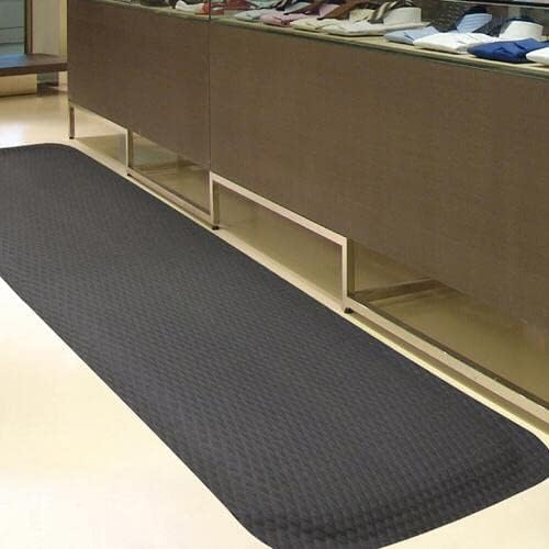 American Floor Mats Hog Heaven 5/8 inch Black & Yellow Border 3' x 6' Nitrile Backed Anti-Fatigue Comfort Mat