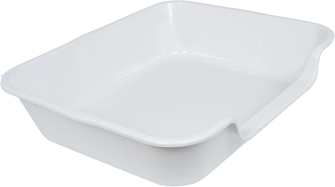 1 Pack of Extra Large Cat Litter Box (ABS Material), Low Entry Senior Litter Pen for Geriatric Kitty Big Cats, Jumbo Pet Safe Litter Boxes Tray for Indoor Pets Potty (Gray, 24" L x 20" W)