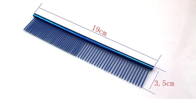 ZoCr Stainless Steel Pet Comb for Dogs Cats, Pet Grooming Comb with Different Spaced Rounded Teeth (Black)