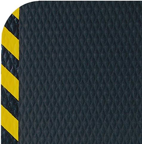 American Floor Mats Hog Heaven 5/8 inch Black & Yellow Border 5' x 6' Nitrile Backed Anti-Fatigue Comfort Mat