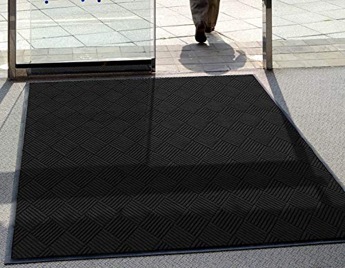 WaterHog Diamond-Pattern Commercial Grade Entrance Mat, Indoor/Outdoor Floor Mat 3' Length x 2' Width, Bordeaux by M+A Matting