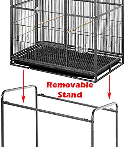 Large Double Birdhouse Treehouse Bird Flight Center Divider Cage with Side Breeding Nest Doors Removable Rolling Stand