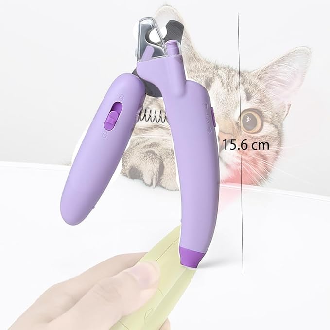 LED Pet Nail Clippers,Upgrade Cat Nail Clipper with Light,Cat Claw Trimmer Nail Clippers for Dogs,Trim Your Pets Nails Easy and Pain-Free Grooming Tool for Small Animals (Green)
