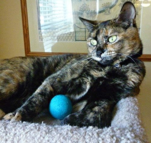 Balls for Cats - Felt Wool Cat Toy Balls for Small Pet Fetch and Play - Eco Friendly Quiet Wool Ball Cat Toy for Cats and Kittens - Choose Your Colors (White)