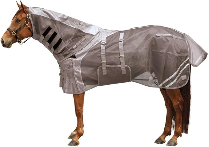 Schneiders Mosquito Mesh II Adjusta-Fit Horse Fly Sheets | Insect & UV Protection for Horses | Durable 350D Mesh | Reflective Safety Stripes