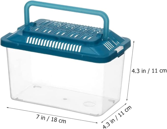 Plastic Turtle Fish Tank Plastic Handheld Fish Tank Portable Aquarium Clear Reptile Breed Container Cricket Keeper Lizard Tank Animals Turtle Tank Beard Leopard Print