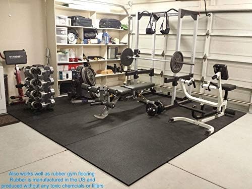 American Floor Tiles - Heavy Duty Stall Tiles - Stable/Horse Tiles - Thick, Durable Rubber Flooring Solid Black 10' x 10' Set 1/2" Thick (25 Tiles Total)
