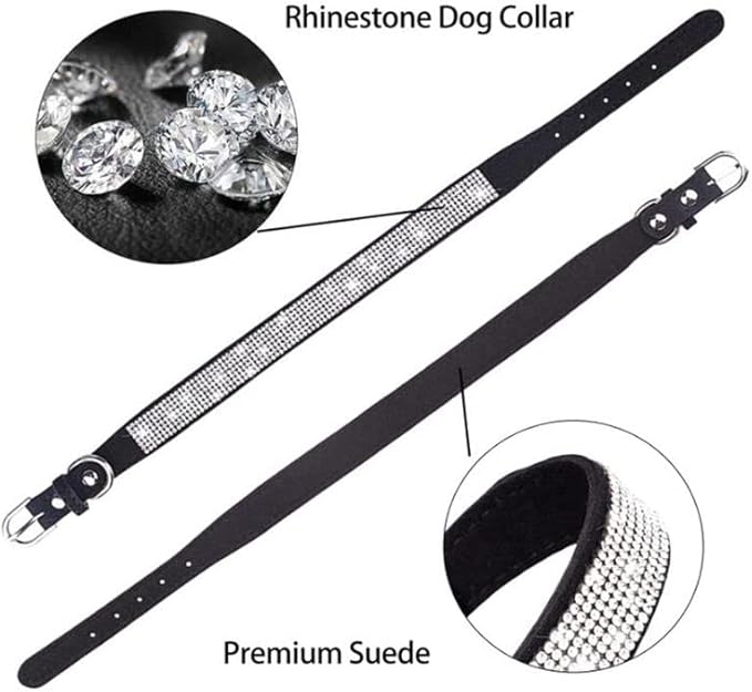 Rhinestone Dog Collar for Small Dogs, Bling Diamond Fancy Crystal Glitter Pretty Jewel Pet Puppy Collars for XXS XS Small Medium Large Breed Girl Dogs Female Cats Kitten, Teal XL
