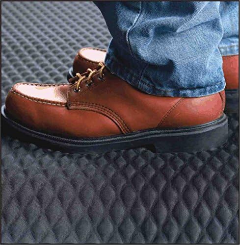American Floor Mats Hog Heaven 5/8 inch Black & Yellow Border 5' x 4' Nitrile Backed Anti-Fatigue Comfort Mat