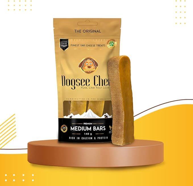 Dogsee Original Himalayan Yak Chews for Dogs (Medium - 2 Bars) | 100% Natural | Dog Treats Healthy | No Grain, No Gluten | for Teeth Cleaning