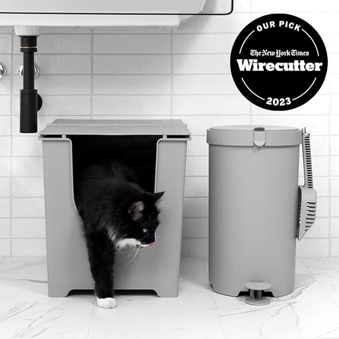 Modkat® Flip Litter Box, Front-Entry, Full Height Seamless Base, Reusable Litter Liner, Sifting Litter Scoop, 2X Bamboo Charcoal Filters