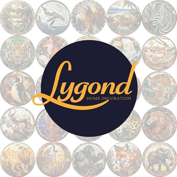Lygond Metal Sign - Circular Stained Glass Tigle Sign For Bar - 88 Inches