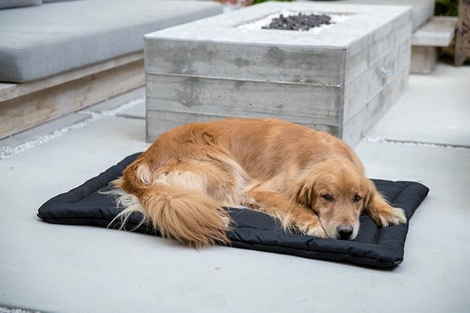 K9 Ballistics Tough Ripstop Dog Crate Pad - Durable & Machine Washable with Non-Skid Bottom and 120-Day Warranty, Fits 48" Wire Crates - 47"x29" Obsidian Black