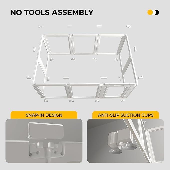 Clear Acrylic Plastic Dog Playpen - Clear Dog Play Pen - Easy Assemble Acrylic Dog Playpen - Puppy Playpen, Cat Playpen, Small Animal Playpen, Dog Play Pen Indoors (White, 23.6“ H, 10PCS)