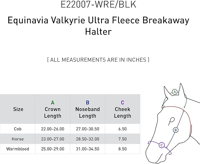 Equinavia Valkyrie Soft Ultra Fleece Padded Adjustable Breakaway Horse Halter - Wine Red/Black - Warmblood