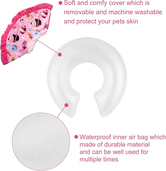 CuteBone Inflatable Cat Cone Collar to Stop Licking After Surgery-Double Adjustable Neck Range P23SO00102S