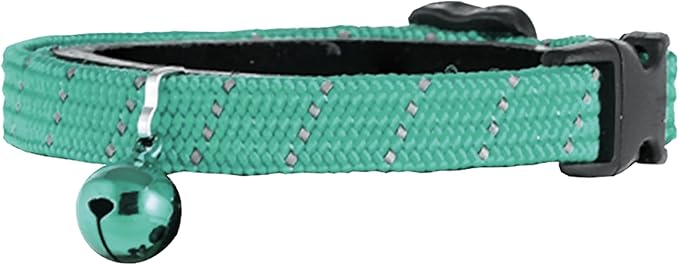 BirdsBeSafe® Break Away Cat Collar with Bell, Reflective Thread for Night Visibility, Comfortable Elastic Stretch Cat Collar to Protect Cat from Getting Stuck in The Garden.