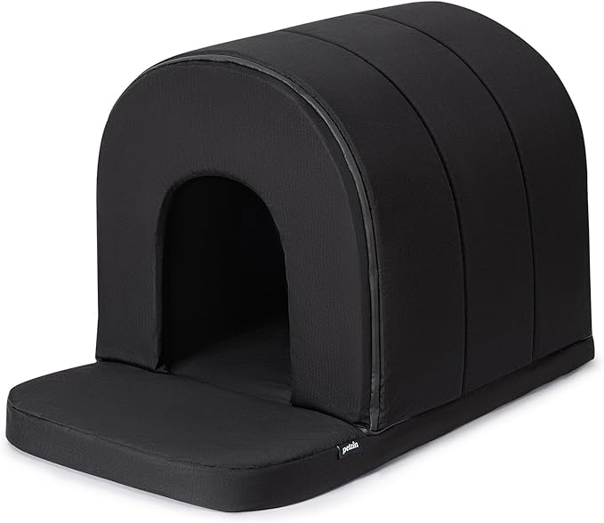 Orthopedic Dog House - Outdoor Waterproof Dog Shelter w/Porch - Indoor Pet House w/Egg-Crate Foam - Cooling - Machine Washable - Ideal for Small Breeds & Fits 24-Inch Crate - 23"x16"