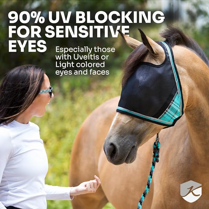 Kensington 90% UV Fly Mask CatchMask UViator - Without Ears & Forelock Freedom Web Trim Size: X.Large Color: 2017 - Lavender Mint