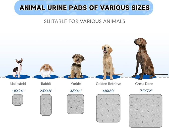 Sunheir Washable Pee Pads for Dogs 2-Pack Reusable Puppy Pads Pet Training Pads, Waterproof Dog Pee Pads for Crate, Whelping Pad, Non-Slip Protects Against Urine Leakage (Leaves - Sky Blue, 31x36)