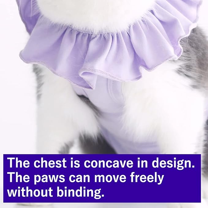 Cat Recovery Suit for Abdominal Wounds and Skin Diseases,Breathable Surgical Recovery Shirt After Surgery Wear Anti Licking Wounds,E-Collar Alternative for Female Cats Kitten(RSC01-blue-m)