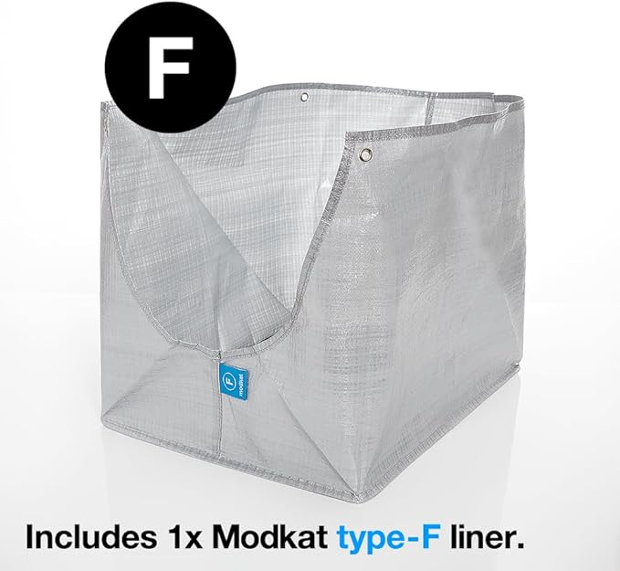 Modkat® Flip Litter Box, Front-Entry, Full Height Seamless Base, Reusable Litter Liner, Sifting Litter Scoop, 2X Bamboo Charcoal Filters