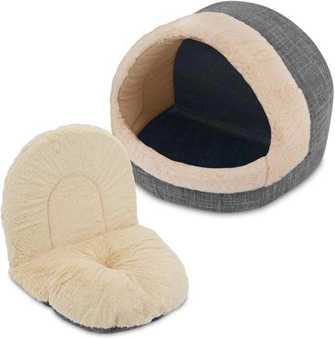 Best Pet Supplies Cozy Cat Cave by - Gray, 17 x 15 x 14
