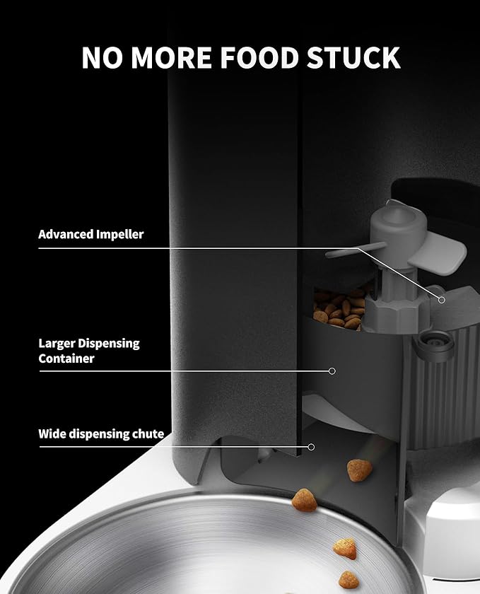 PETKIT Automatic Cat Feeder, 2.4G WiFi Automatic Dog Feeder, App Control Pet Food Dispenser with Triple Fresh-Lock System, Up to 10 Meals Per Day, Schedule Feeding, Food Shortage Alert, 3L Capacity