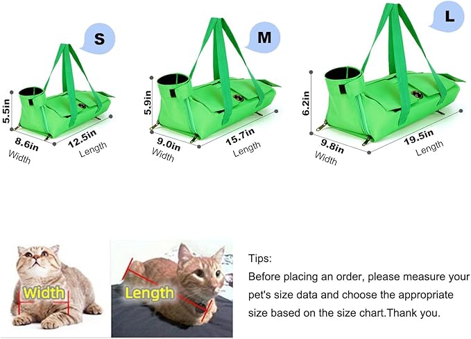 HDKUW Cat Grooming Bag,Foldable Travel Carrier for Cats,Anti-Bite Anti-Scratch Cat Grooming Restraint Bag,Pet Carrier for Administering Eye Drops,Ear Cleaner,Clipping Nails Yellow L