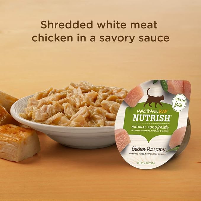 Rachael Ray Nutrish Natural Premium Wet Cat Food, Chicken Purrcata, 2.8 Ounce Tub (Pack of 12), Grain Free