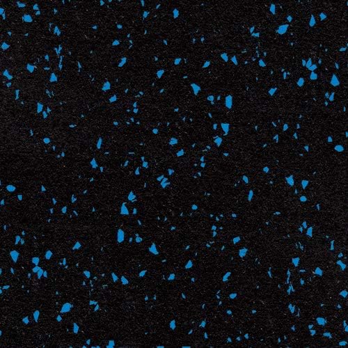 American Floor Mats 1/4in (7mm) Thick 10% Blue 4' x 15' Heavy Duty Rubber Rolls, Protective Exercise Mats, Home Gym Rubber Flooring