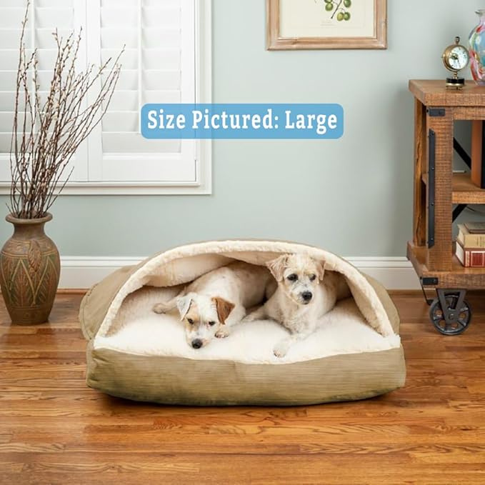 Snoozer Pet Products Rectangle Cozy Cave Dog Bed, Extra Large, Khaki